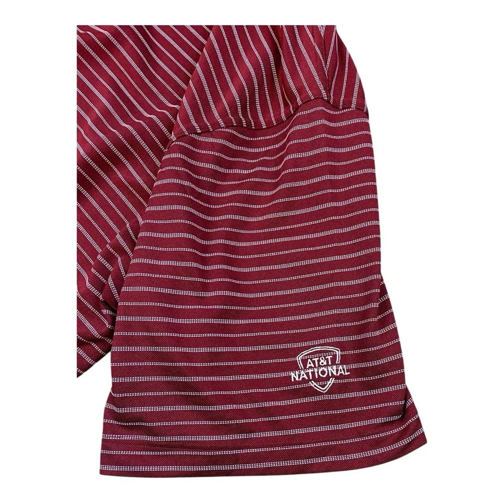 Nike Golf Polo Shirt Men's 2XL Maroon Red/White Stripe US Congressional - Picture 7 of 10